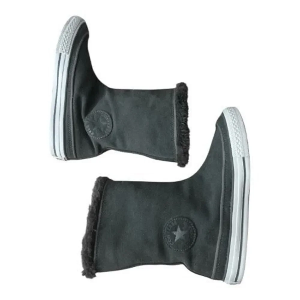 Converse All-Star Chuck Taylor Beverly Women Gray Suede Mid Calf Boots Size 6.5